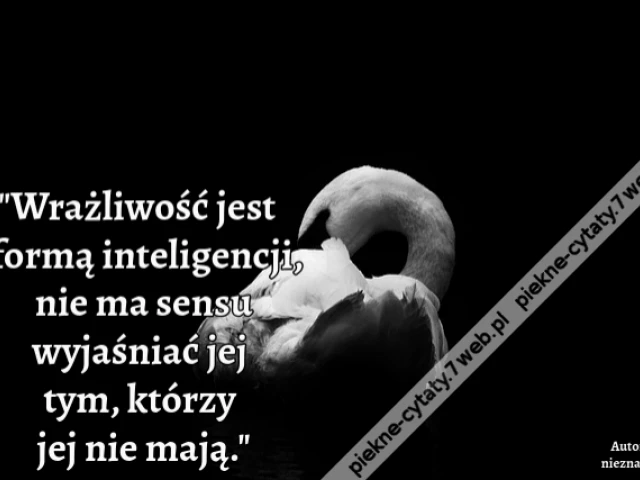 Wrażliwość jest formą inteligencji, nie ma sensu wyjaśniać jej tym, którzy jej nie mają.