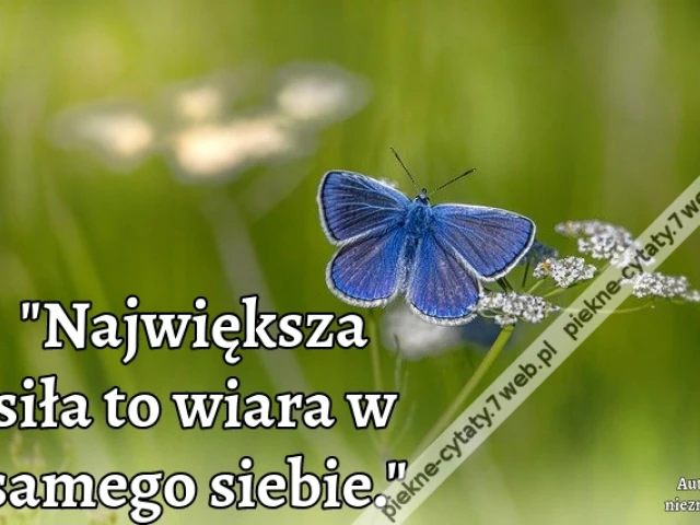 Największa siła to wiara w samego siebie.