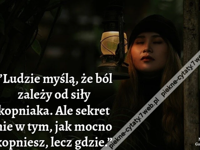 ”Ludzie myślą, że ból zależy od siły kopniaka. Ale sekret nie w tym, jak mocno kopniesz, lecz gdzie.”