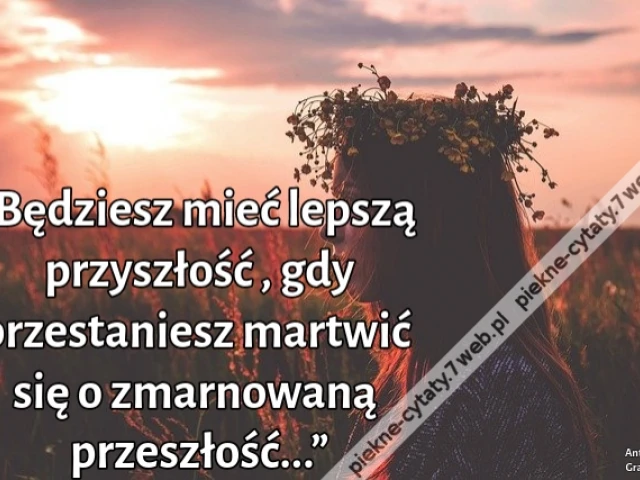 „Będziesz mieć lepszą przyszłość , gdy przestaniesz martwić się o zmarnowaną przeszłość...”
