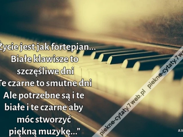 „Życie jest jak fortepian... Białe klawisze to szczęśliwe dni Te czarne to smutne dni Ale potrzebne są i te białe i te czarne aby móc stworzyć piękną muzykę...”