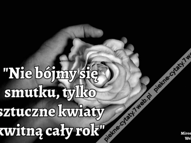 Nie bójmy się smutku, tylko sztuczne kwiaty kwitną cały rok
