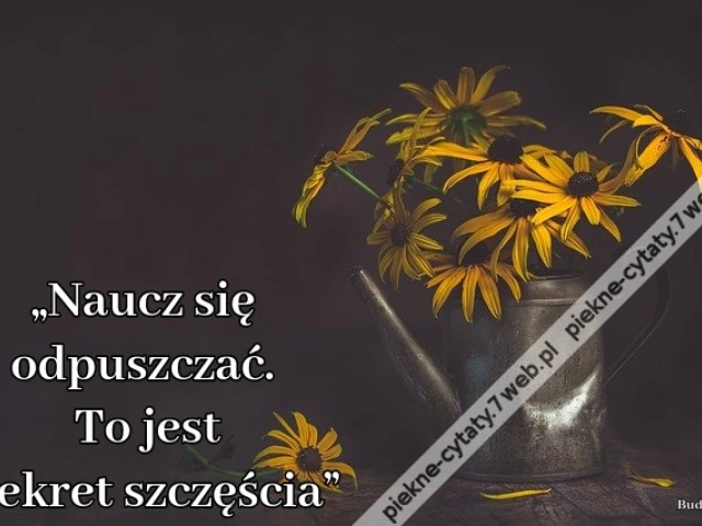 „Naucz się odpuszczać. To jest sekret szczęścia”