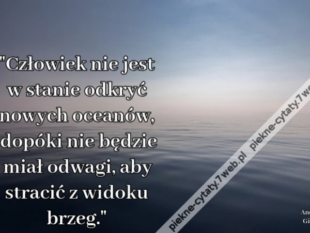 "Człowiek nie jest w stanie odkryć nowych oceanów, dopóki nie będzie miał odwagi, aby stracić z widoku brzeg."