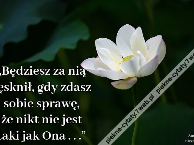 „Będziesz za nią tęsknił, gdy zdasz sobie sprawę, że nikt nie jest taki jak Ona . . .”