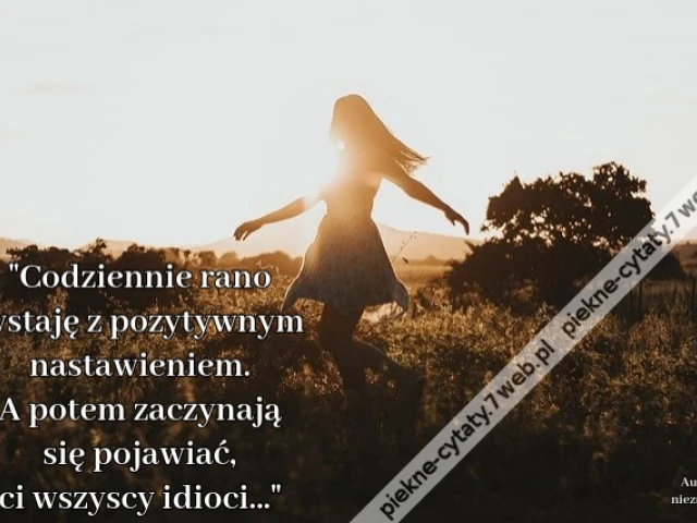 "Codziennie rano wstaję z pozytywnym nastawieniem. A potem zaczynają się pojawiać, ci wszyscy idioci..."