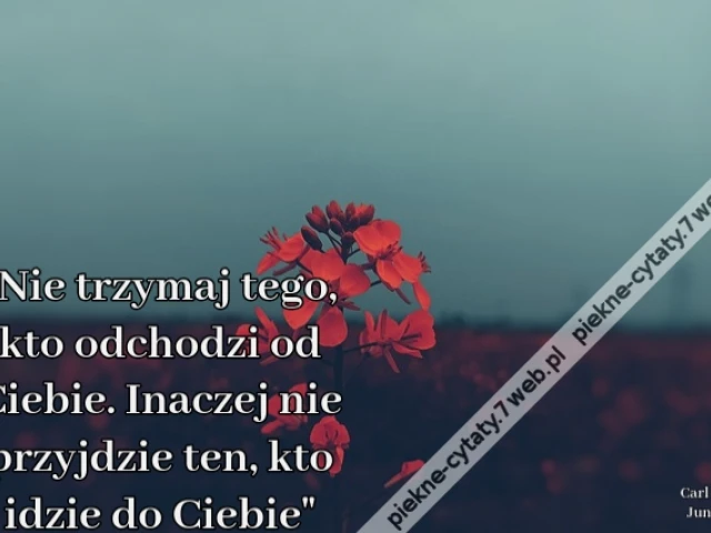 "Nie trzymaj tego, kto odchodzi od Ciebie. Inaczej nie przyjdzie ten, kto idzie do Ciebie"