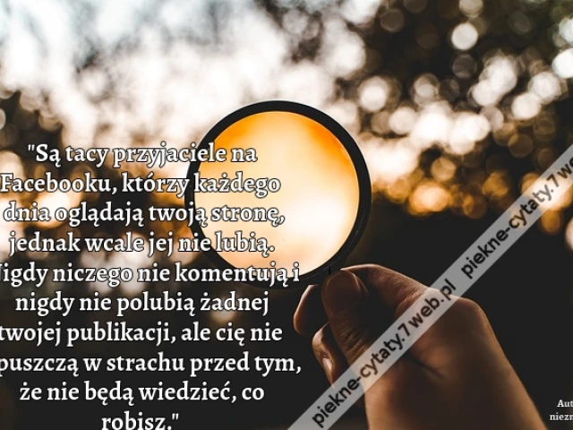 Są tacy przyjaciele na Facebooku, którzy każdego dnia oglądają twoją stronę, jednak wcale jej nie lubią. Nigdy niczego nie komentują i nigdy nie polubią żadnej twojej publikacji, ale cię nie opuszczą w strachu przed tym, że nie będą wiedzieć, co robisz.