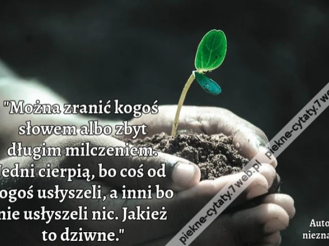 Można zranić kogoś słowem albo zbyt długim milczeniem. Jedni cierpią, bo coś od kogoś usłyszeli, a inni bo nie usłyszeli nic. Jakież to dziwne.