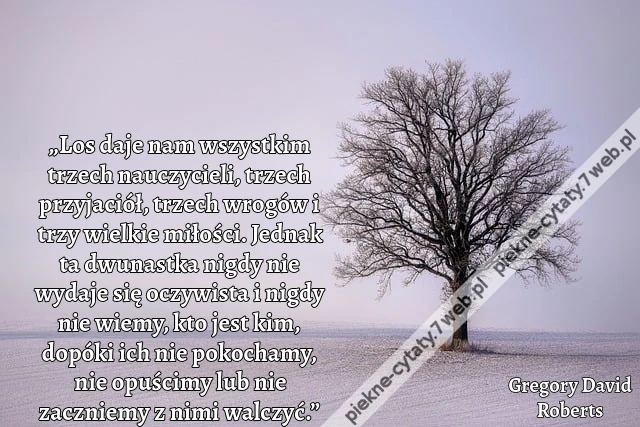 „Los daje nam wszystkim trzech nauczycieli, trzech przyjaciół, trzech wrogów i trzy wielkie miłości. Jednak ta dwunastka nigdy nie wydaje się oczywista i nigdy nie wiemy, kto jest kim, dopóki ich nie pokochamy, nie opuścimy lub nie zaczniemy z nimi walczy