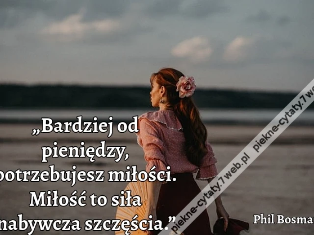 „Bardziej od pieniędzy, potrzebujesz miłości. Miłość to siła nabywcza szczęścia.”