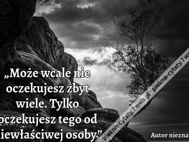 „Może wcale nie oczekujesz zbyt wiele. Tylko oczekujesz tego od niewłaściwej osoby”