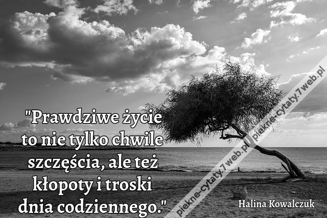 Prawdziwe życie to nie tylko chwile szczęścia, ale też kłopoty i troski dnia codziennego.