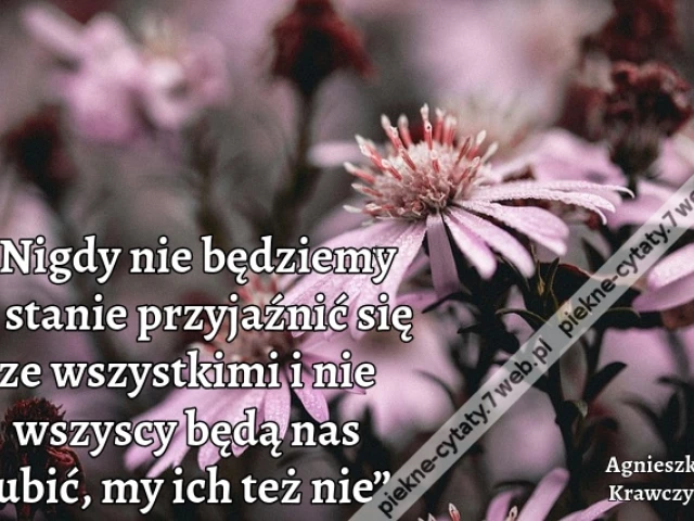 „Nigdy nie będziemy w stanie przyjaźnić się ze wszystkimi i nie wszyscy będą nas lubić, my ich też nie”
