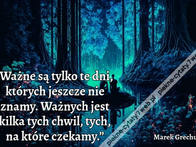 „Ważne są tylko te dni, których jeszcze nie znamy. Ważnych jest kilka tych chwil, tych, na które czekamy.”