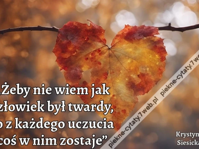 „Żeby nie wiem jak człowiek był twardy, to z każdego uczucia coś w nim zostaje”