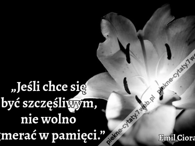 „Jeśli chce się być szczęśliwym, nie wolno gmerać w pamięci.”