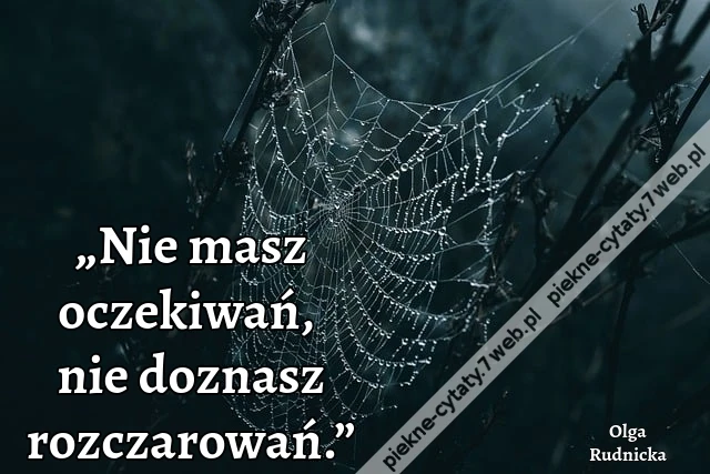 „Nie masz oczekiwań, nie doznasz rozczarowań.”