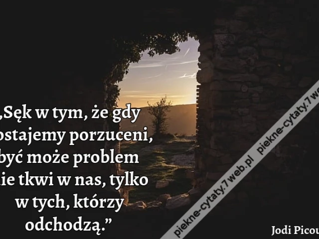 „Sęk w tym, że gdy zostajemy porzuceni, być może problem nie tkwi w nas, tylko w tych, którzy odchodzą.”